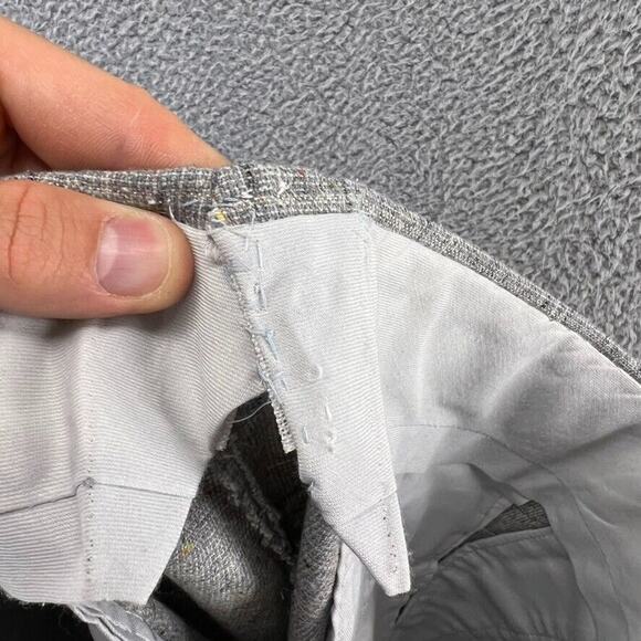 Vintage Dress Slacks Pants men's 32x27 Gray Window Pane Plaid Old Money Flared - Picture 10 of 11